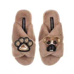 Classic Laines Slippers With Pip The Boxer & Paw Brooches 13 Classic Laines Slippers With Pip The Boxer & Paw Brooches -Laines London file 1039