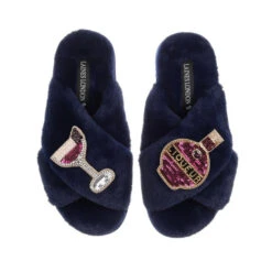 Classic Laines Slippers With Raspberry Liqueur Brooches