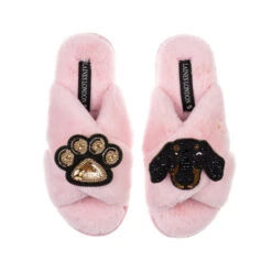 Classic Laines Slippers With Little Sausage & Paw Brooches 13 Classic Laines Slippers With Little Sausage & Paw Brooches -Laines London file 1059