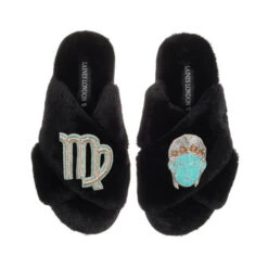 Classic Laines Slippers With Virgo Star Sign Brooches 9 Classic Laines Slippers With Virgo Star Sign Brooches -Laines London file 1101