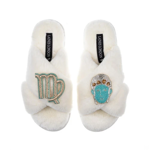Classic Laines Slippers With Virgo Star Sign Brooches 4 Classic Laines Slippers With Virgo Star Sign Brooches - Image 4