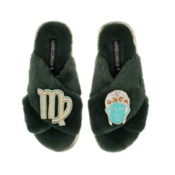 Classic Laines Slippers With Virgo Star Sign Brooches 12 Classic Laines Slippers With Virgo Star Sign Brooches -Laines London file 1104