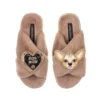 Classic Laines Slippers With Princess The Chihuahua & Dog Mum Brooches