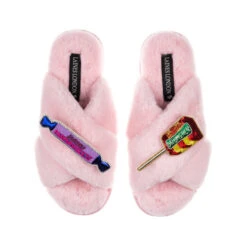 Classic Laines Slippers With Parma Violet & Drumstick Brooches 11 Classic Laines Slippers With Parma Violet & Drumstick Brooches -Laines London file 128