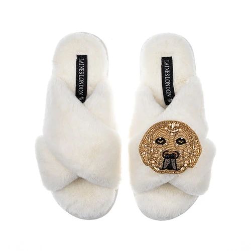 Classic Laines Slippers With Skip The Golden Lab Brooch 5 Classic Laines Slippers With Skip The Golden Lab Brooch - Image 5