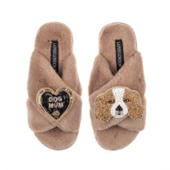 Classic Laines Slippers With Lady The King Charles & Dog Mum Brooches 9 Classic Laines Slippers With Lady The King Charles & Dog Mum Brooches -Laines London file 140
