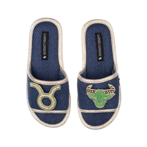 Straw Braided Sandals With Taurus Star Sign Brooches 2 Straw Braided Sandals With Taurus Star Sign Brooches - Image 2