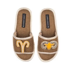 Straw Braided Sandals With Aries Star Sign Brooches 7 Straw Braided Sandals With Aries Star Sign Brooches -Laines London file 1439