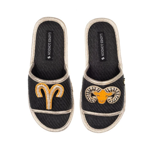 Straw Braided Sandals With Aries Star Sign Brooches 4 Straw Braided Sandals With Aries Star Sign Brooches - Image 4