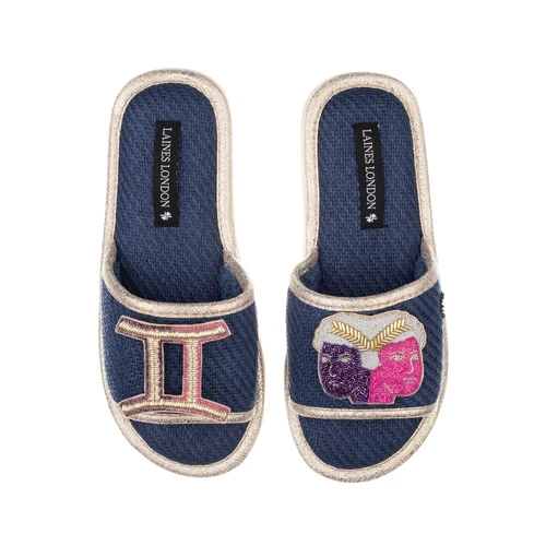 Straw Braided Sandals With Gemini Star Sign Brooches 3 Straw Braided Sandals With Gemini Star Sign Brooches - Image 3
