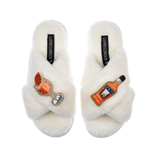 Classic Laines Slippers With Summer Spritz Brooches 1 Classic Laines Slippers With Summer Spritz Brooches