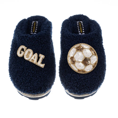Teddy Closed Toe Slippers With Football Brooches 1 Teddy Closed Toe Slippers With Football Brooches