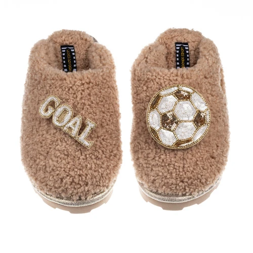 Teddy Closed Toe Slippers With Football Brooches 2 Teddy Closed Toe Slippers With Football Brooches - Image 2