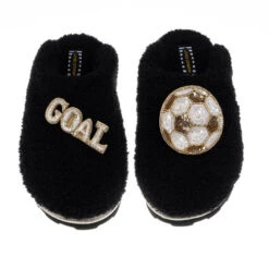 Teddy Closed Toe Slippers With Football Brooches 5 Teddy Closed Toe Slippers With Football Brooches -Laines London file 1650