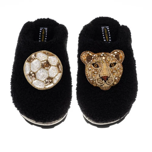 Teddy Closed Toe Slippers With Lioness & Football Brooches 2 Teddy Closed Toe Slippers With Lioness & Football Brooches - Image 2