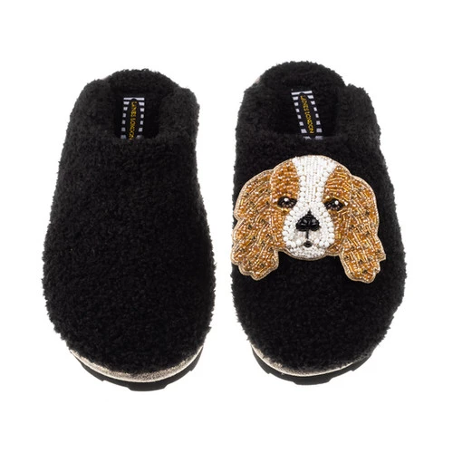 Teddy Closed Toe Slippers With Lady The King Charles Cavalier Brooch 3 Teddy Closed Toe Slippers With Lady The King Charles Cavalier Brooch - Image 3