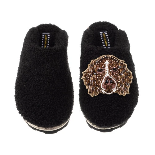 Teddy Closed Toe Slippers With Duke The Brown & White Spaniel Brooch 3 Teddy Closed Toe Slippers With Duke The Brown & White Spaniel Brooch - Image 3