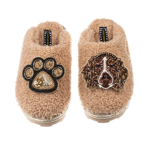 Teddy Closed Toe Slippers With Duke & Paw Brooches 1 Teddy Closed Toe Slippers With Duke & Paw Brooches