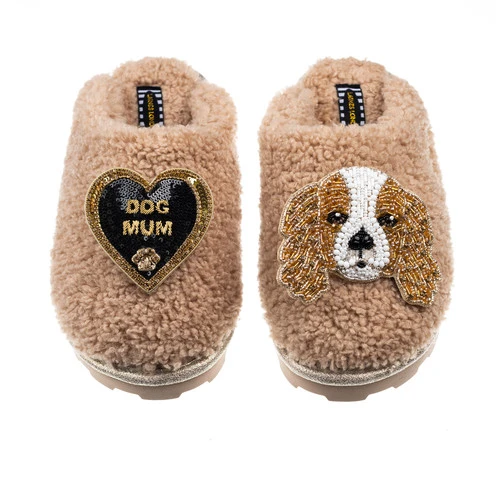 Teddy Closed Toe Slippers With Lady & Dog Mum Brooches 2 Teddy Closed Toe Slippers With Lady & Dog Mum Brooches - Image 2