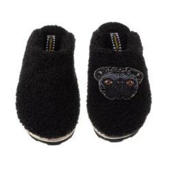 Teddy Closed Toe Slippers With Snoopy The Black Pug Brooch 5 Teddy Closed Toe Slippers With Snoopy The Black Pug Brooch -Laines London file 1871