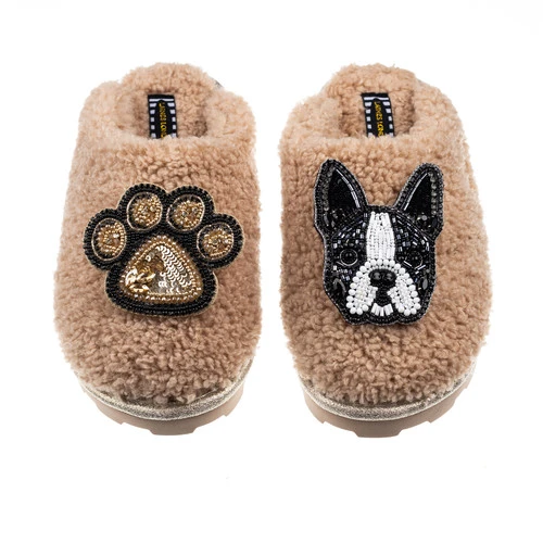 Teddy Closed Toe Slippers With Buddy & Paw Brooches 1 Teddy Closed Toe Slippers With Buddy & Paw Brooches