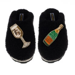 Teddy Closed Toe Slippers With Laines Champers Brooches