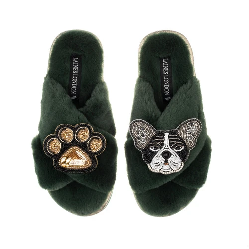 Classic Laines Slippers With Coco The Frenchie & Paw Brooches 7 Classic Laines Slippers With Coco The Frenchie & Paw Brooches - Image 7