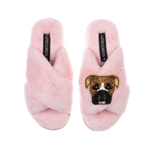 Classic Laines Slippers With Pip The Boxer Brooch 2 Classic Laines Slippers With Pip The Boxer Brooch - Image 2