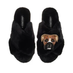 Classic Laines Slippers With Pip The Boxer Brooch 8 Classic Laines Slippers With Pip The Boxer Brooch -Laines London file 241