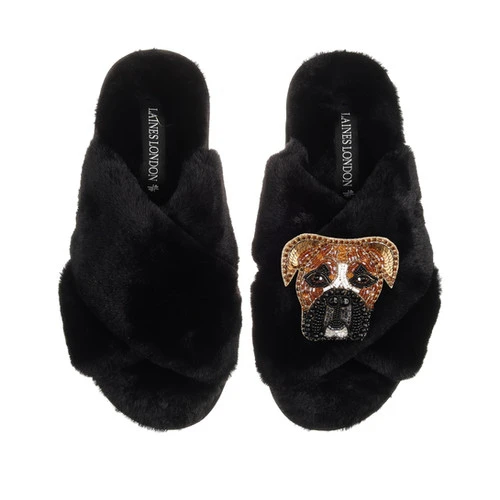Classic Laines Slippers With Pip The Boxer Brooch 3 Classic Laines Slippers With Pip The Boxer Brooch - Image 3