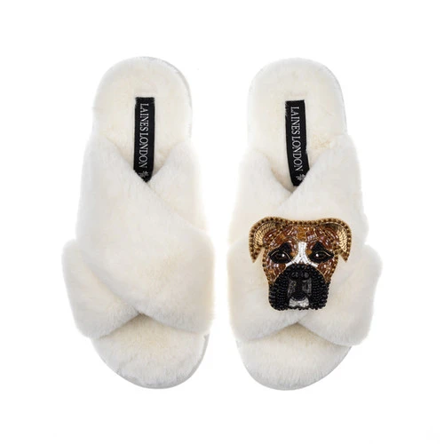 Classic Laines Slippers With Pip The Boxer Brooch 4 Classic Laines Slippers With Pip The Boxer Brooch - Image 4