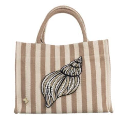 Laines Couture Hand Embellished Cone Shell Tote Bag