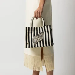 Laines Couture Hand Embellished Cone Shell Tote Bag -Laines London file 2437