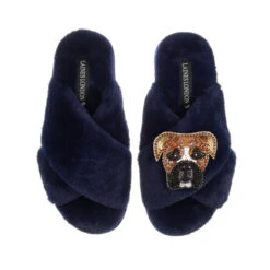 Classic Laines Slippers With Pip The Boxer Brooch 11 Classic Laines Slippers With Pip The Boxer Brooch -Laines London file 244