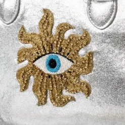 Laines London Couture Silver Metallic Bag With Embellished Mystic Eye 8 Laines London Couture Silver Metallic Bag With Embellished Mystic Eye -Laines London file 2459