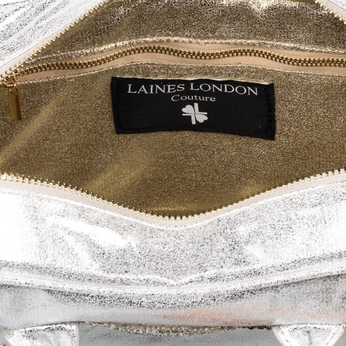 Laines London Couture Silver Metallic Bag With Embellished Mystic Eye 5 Laines London Couture Silver Metallic Bag With Embellished Mystic Eye - Image 5