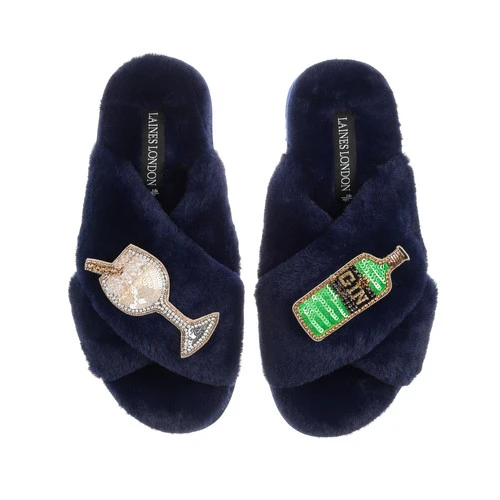 Classic Laines Slippers With Original Gin Brooches 4 Classic Laines Slippers With Original Gin Brooches - Image 4