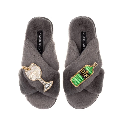 Classic Laines Slippers With Original Gin Brooches 5 Classic Laines Slippers With Original Gin Brooches - Image 5