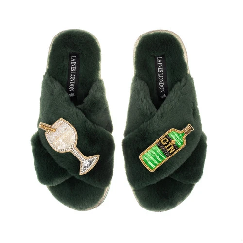 Classic Laines Slippers With Original Gin Brooches 7 Classic Laines Slippers With Original Gin Brooches - Image 7