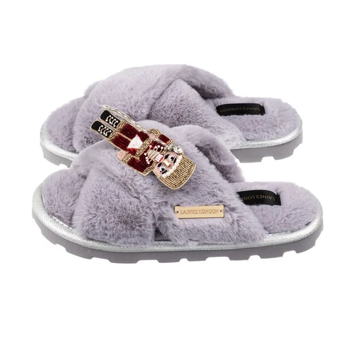 Ultralight Chic Slippers With Red Nutcracker Brooch 1 Ultralight Chic Slippers With Red Nutcracker Brooch