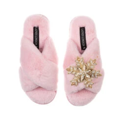 Classic Laines Slippers With Snowflake Brooch 10 Classic Laines Slippers With Snowflake Brooch -Laines London file 2667