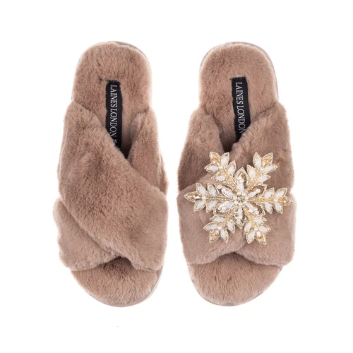 Classic Laines Slippers With Snowflake Brooch 5 Classic Laines Slippers With Snowflake Brooch - Image 5