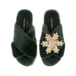 Classic Laines Slippers With Snowflake Brooch 12 Classic Laines Slippers With Snowflake Brooch -Laines London file 2669