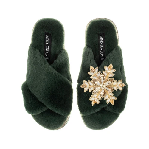 Classic Laines Slippers With Snowflake Brooch 6 Classic Laines Slippers With Snowflake Brooch - Image 6