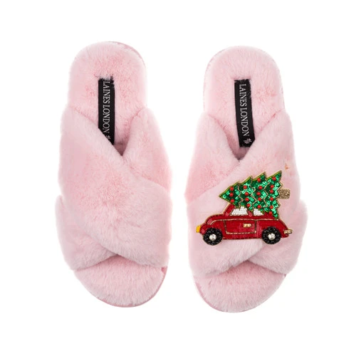 Classic Laines Slippers With Christmas Car Brooch 2 Classic Laines Slippers With Christmas Car Brooch - Image 2