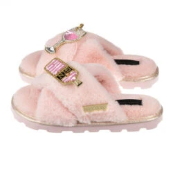 Ultralight Chic Slippers With Pink Gin Brooches