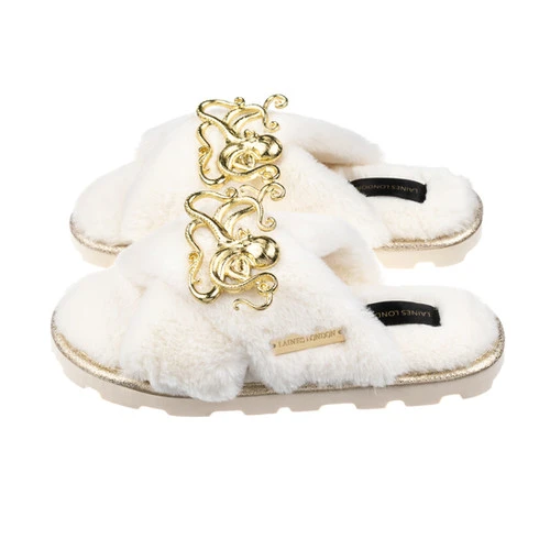 Ultralight Chic Slippers With Metal Gold Octopus Brooches 1 Ultralight Chic Slippers With Metal Gold Octopus Brooches