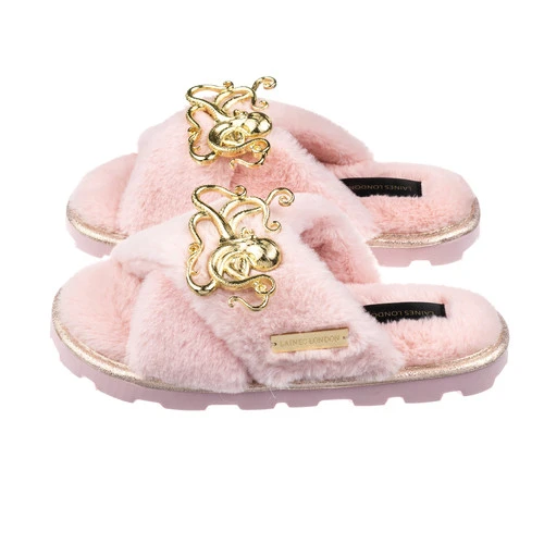 Ultralight Chic Slippers With Metal Gold Octopus Brooches 2 Ultralight Chic Slippers With Metal Gold Octopus Brooches - Image 2