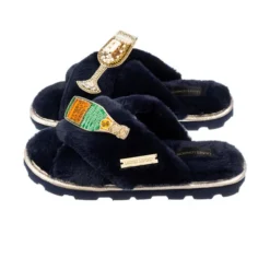 Ultralight Chic Slippers With Laines Champers Brooches