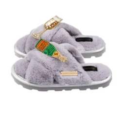 Ultralight Chic Slippers With Laines Champers Brooches -Laines London file 2826